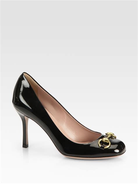 gucci 37.5 pump|Women's Horsebit pump in black patent leather .